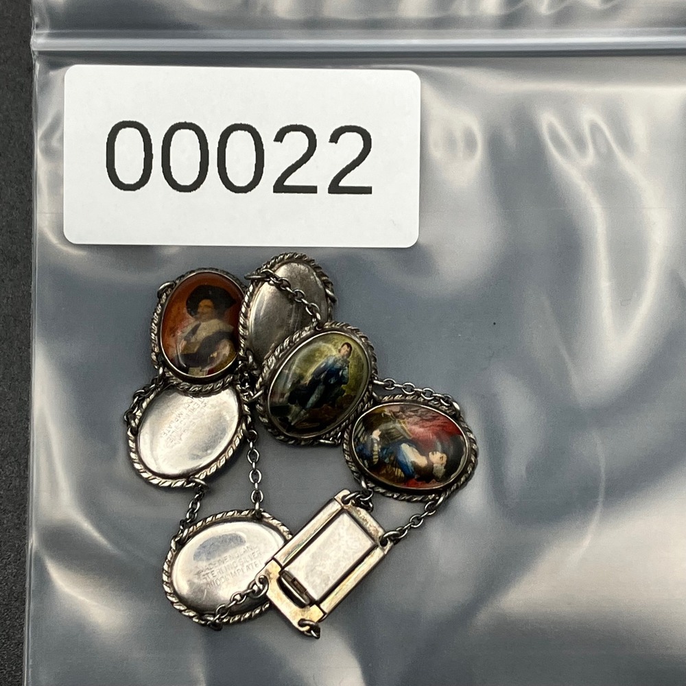 Vintage Sterling Silver Bracelet Old Master's Famous Painting Panels Size 6.25 " - Picture 14 of 14